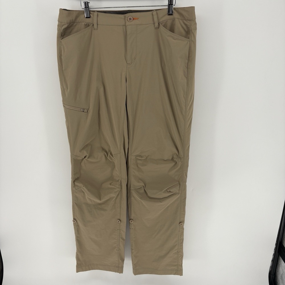 Orvis Quick Dry Hiking Pants Women 14 (35X32) Beige UPF 50 Stretch Tech Utilty